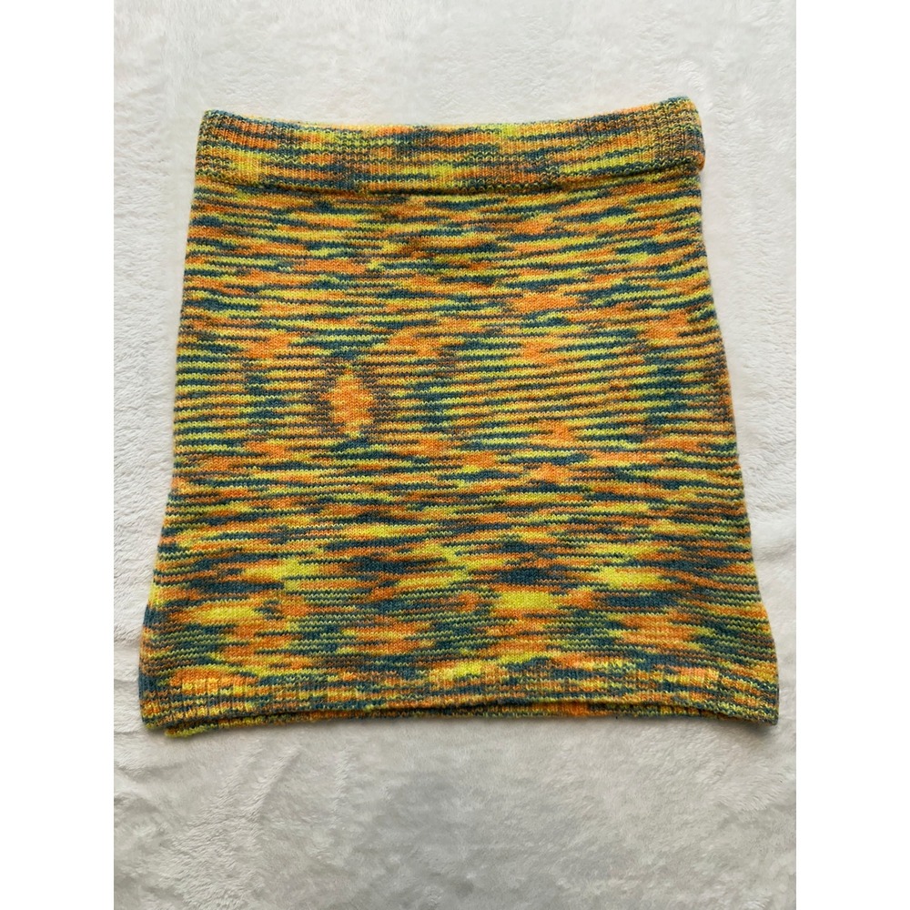 Motel Rocks Space Dye Knit Mini Skirt Orange Yellow Blue Size M - 173
